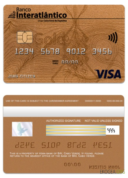 Carte Visa Gold de la banque Cabo Verde Banco Interatiantico